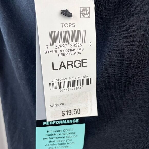 NWT Ideology Black Short Sleeve Performance T-Shirt Size L - Picture 3 of 7